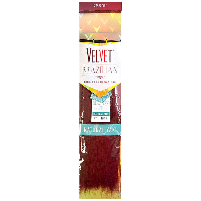 Outre Velvet Brazilian 100% Remi Human Hair Weave - NATURAL YAKI 10-18"