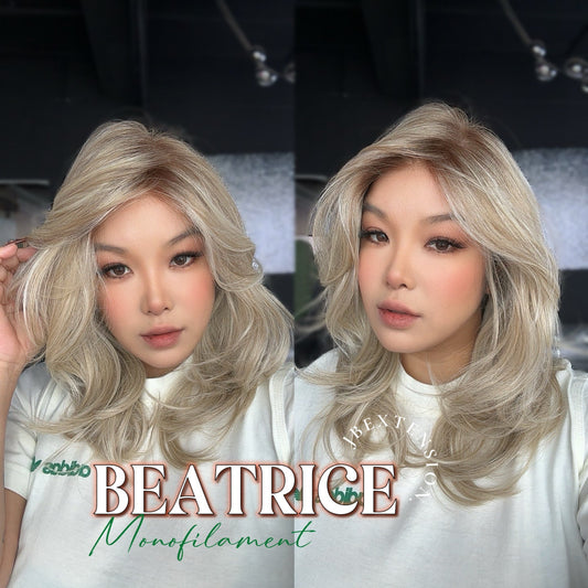 [PRE-ORDER] JBEXTENSION BEATRICE MONO Monofilament Handmade Wig 6X5 Full Monofilament Hand Tied Top Wig 17 Inches Golden Blonde Mono Lace Wig Glueless Wig BEATRICE MONO【BENDY EAR TABS】