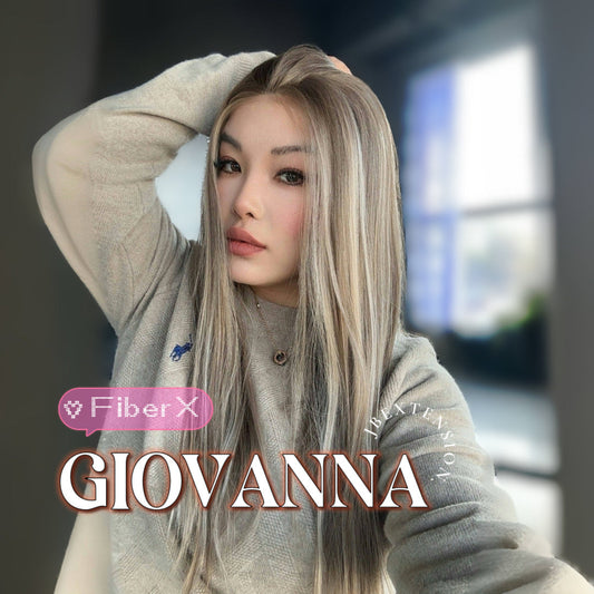 [PRE-ORDER] JBEXTENSION 22 Inches Mix Blonde Straight Fiber X, Tangle Less Pre-Cut Free Part Frontlae Glueless Wig GIOVANNA