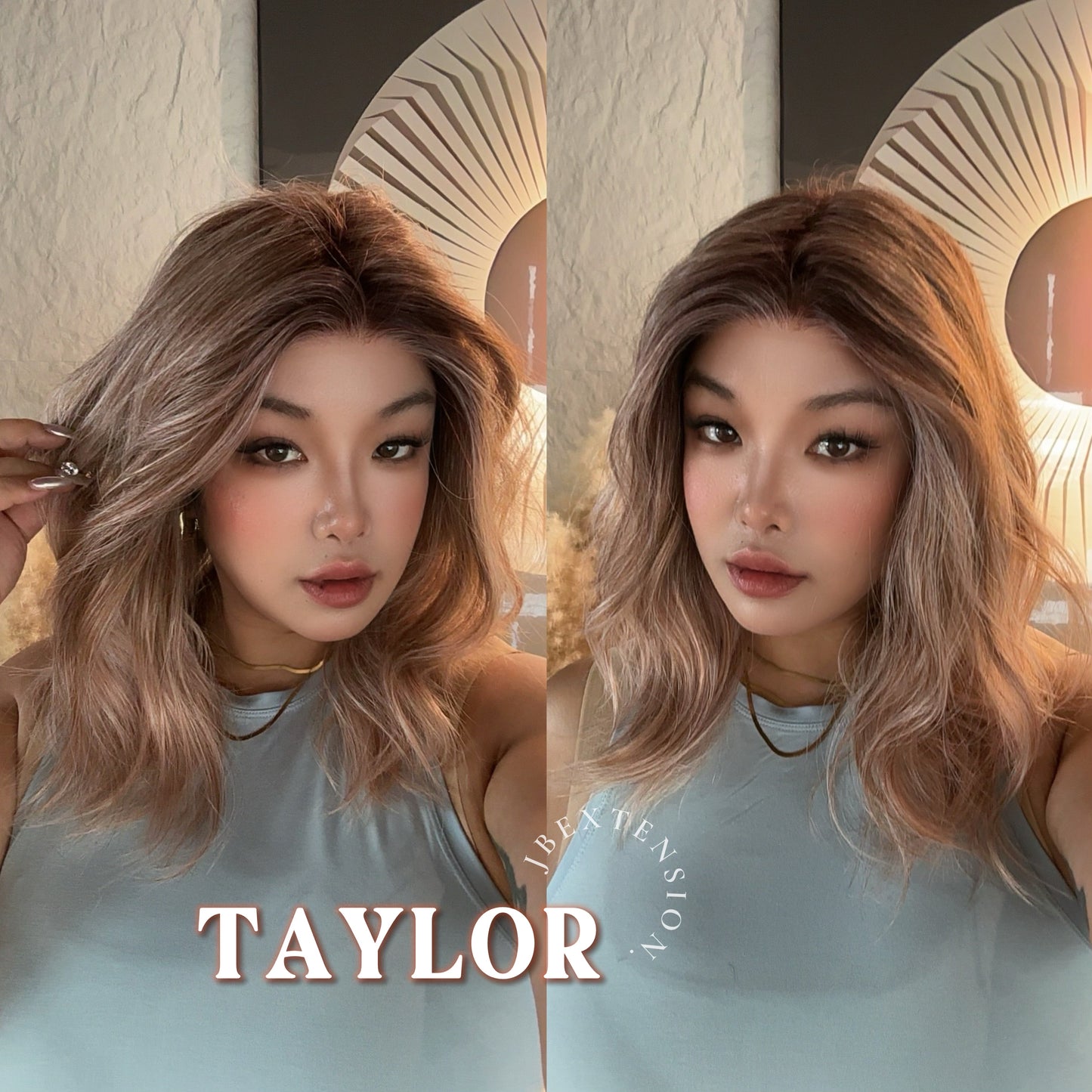 [PRE-ORDER] JBEXTENSION 18 Inches Apricot Pre-Cut Snowflake Lace Frontlace Glueless Wig TAYLOR【PERMATEASE】【BENDY EAR TABS】