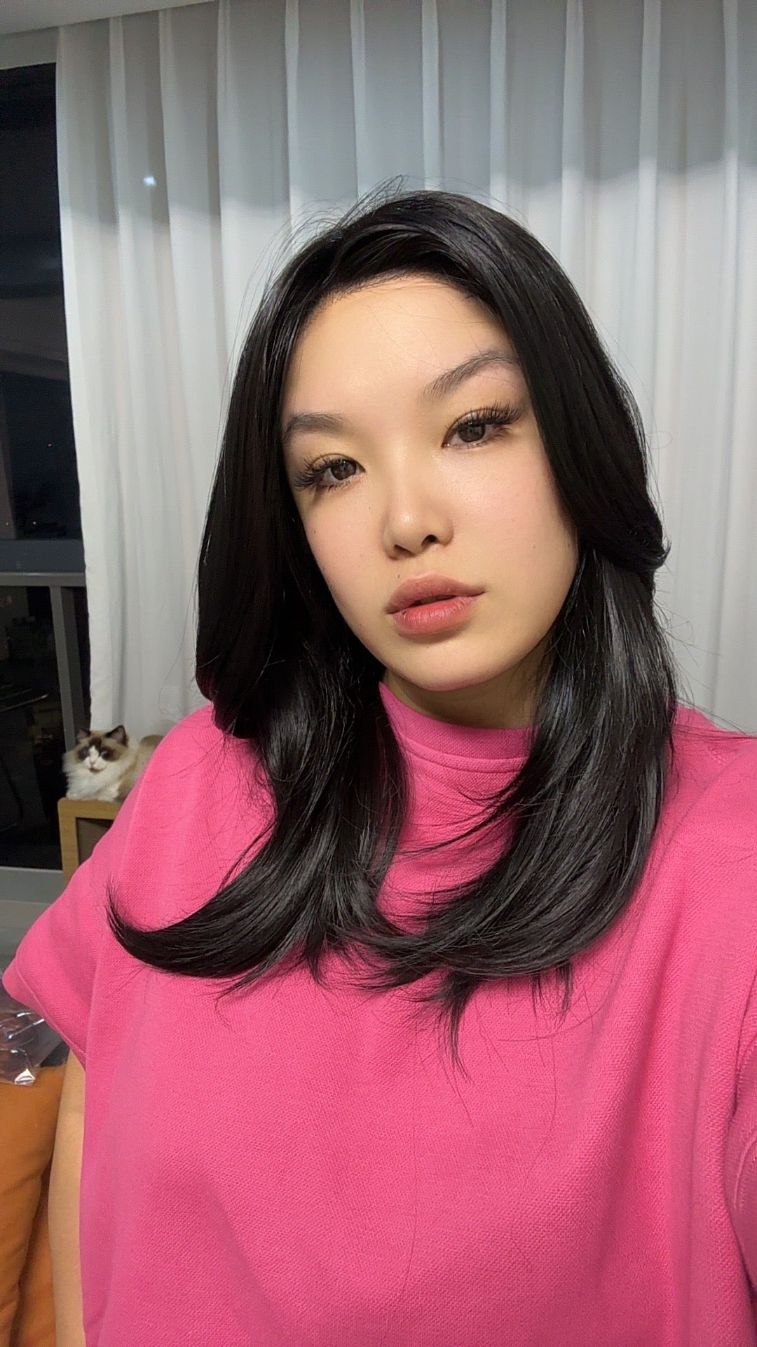 SNOWFLAKE LACE- JBEXTENSION 18 Inches Black Pre-Cut Snowflake Lace Frontlace Glueless Wig KHLOE LONG BLACK【PERMATEASE】【BENDY EAR TABS】