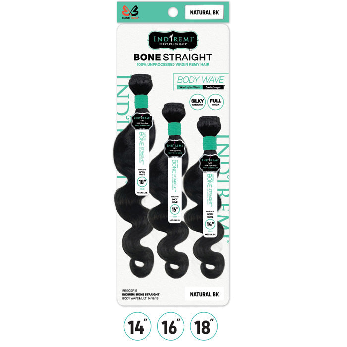 Bobbi Boss Indiremi 100% Unprocessed Virgin Remy Hair Weave Bone Straight - BODY WAVE MULTI
