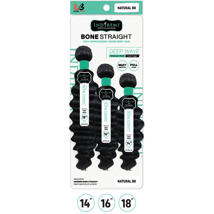 Bobbi Boss Indiremi 100% Unprocessed Virgin Remy Hair Weave Bone Straight - DEEP WAVE MULTI
