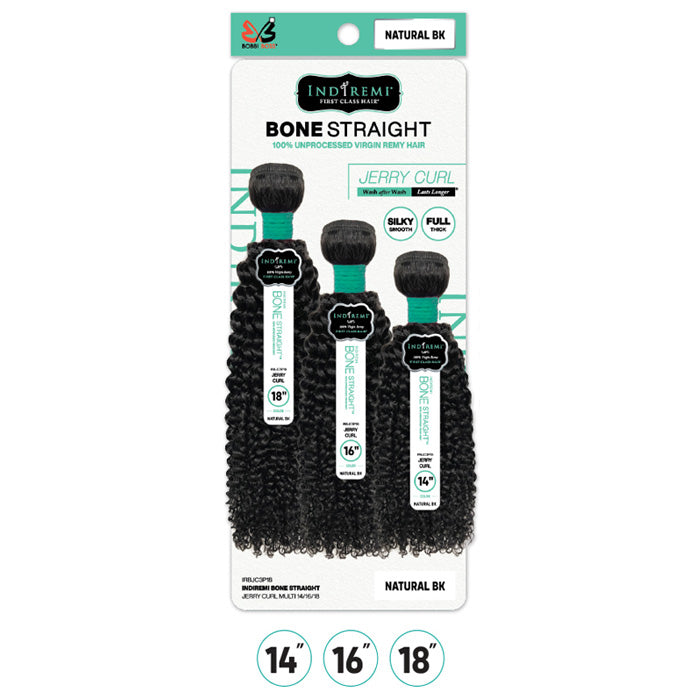 Bobbi Boss Indiremi 100% Unprocessed Virgin Remy Hair Weave Bone Straight - JERRY CURL MULTI