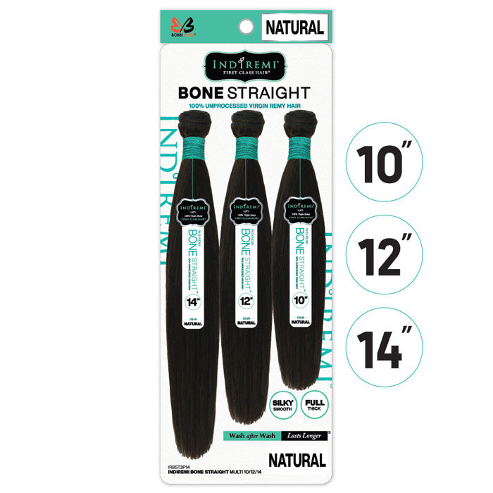 Bobbi Boss Indiremi 100% Unprocessed Virgin Remy Hair Weave - BONE STRAIGHT MULTI