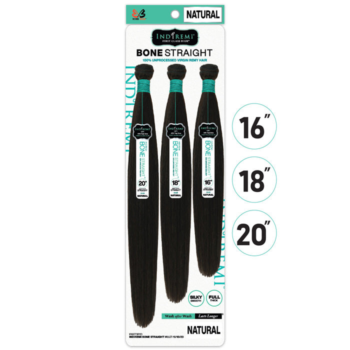 Bobbi Boss Indiremi 100% Unprocessed Virgin Remy Hair Weave - BONE STRAIGHT MULTI