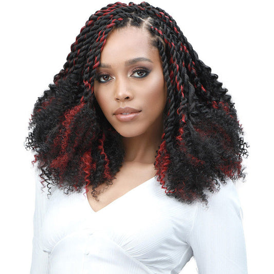 Bobbi Boss King Tips Pre-Feathered Braid - 3X KINKY CURLY TIP 4A 12"