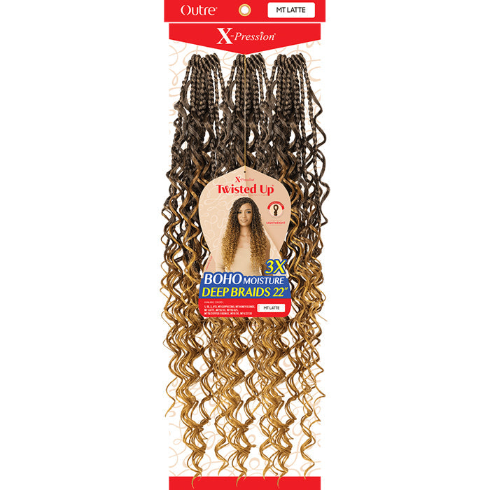 Outre X-Pression Twisted Up Crochet Loop Braid - BOHO MOISTURE DEEP BRAIDS 22" 3X