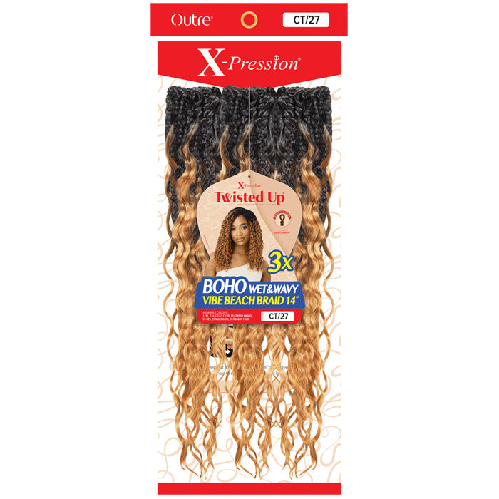 Outre X-Pression Twisted Up Pre-Loop Crochet Braid - BOHO WET & WAVY VIBE BEACH BRAID 14 3X