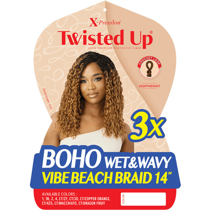 Outre X-Pression Twisted Up Pre-Loop Crochet Braid - BOHO WET & WAVY VIBE BEACH BRAID 14 3X
