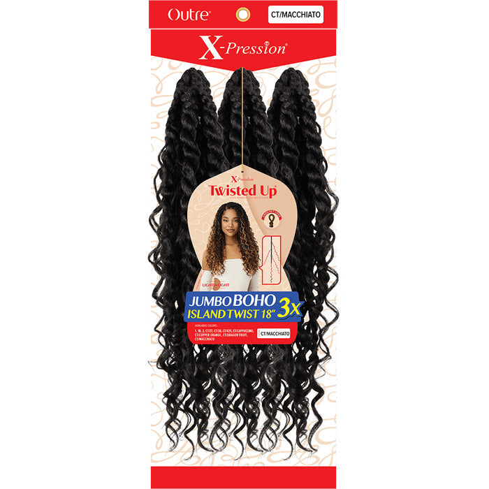 Outre X-Pression Twisted Up Pre-Loop Crochet Braid - JUMBO BOHO ISLAND TWIST 18" 3X
