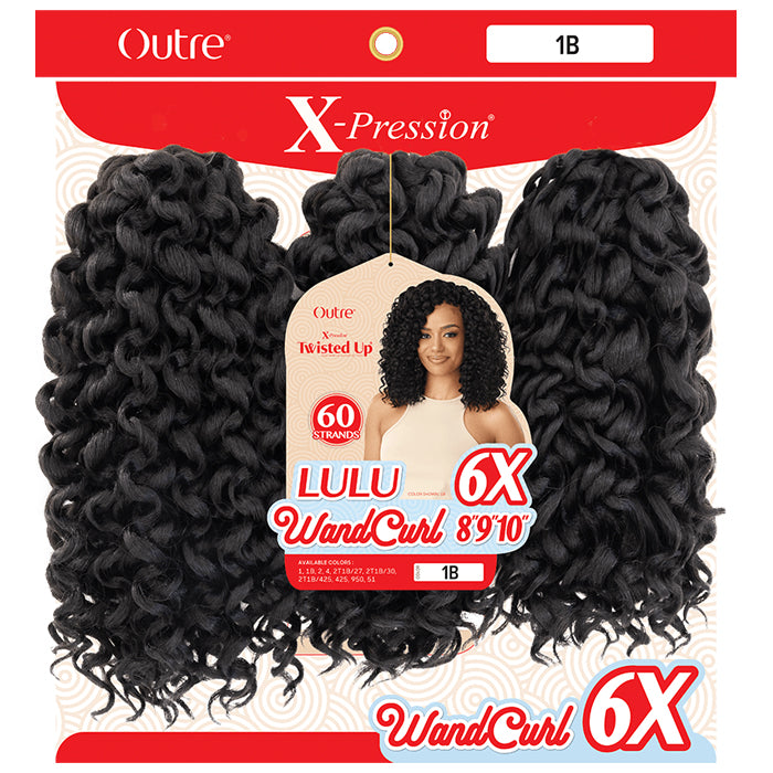 Outre X-Pression Twisted Up Pre-Loop Crochet Braid - LULU WANDCURL 8/9/10" 6x