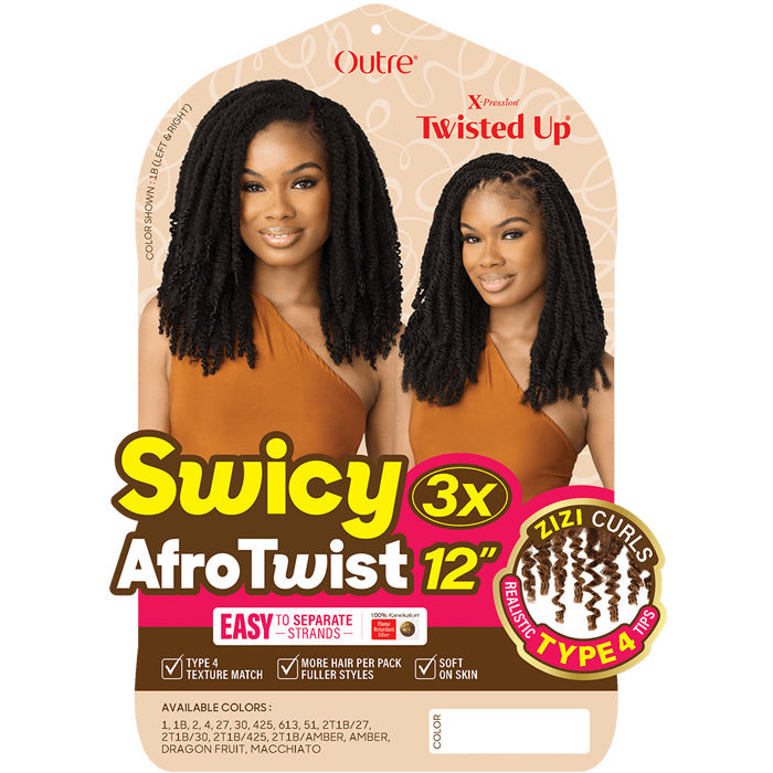 X-Pression Twisted Up Crochet Braids - SWICY AFRO TWIST 12" 3X by Outre