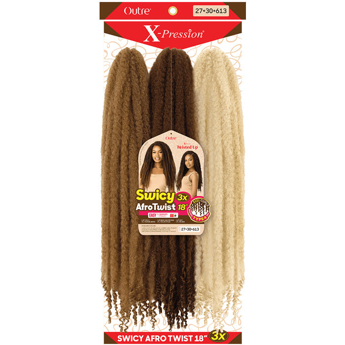 Outre X-Pression Twisted Up Crochet Braids - SWICY AFRO TWIST 3X 18"