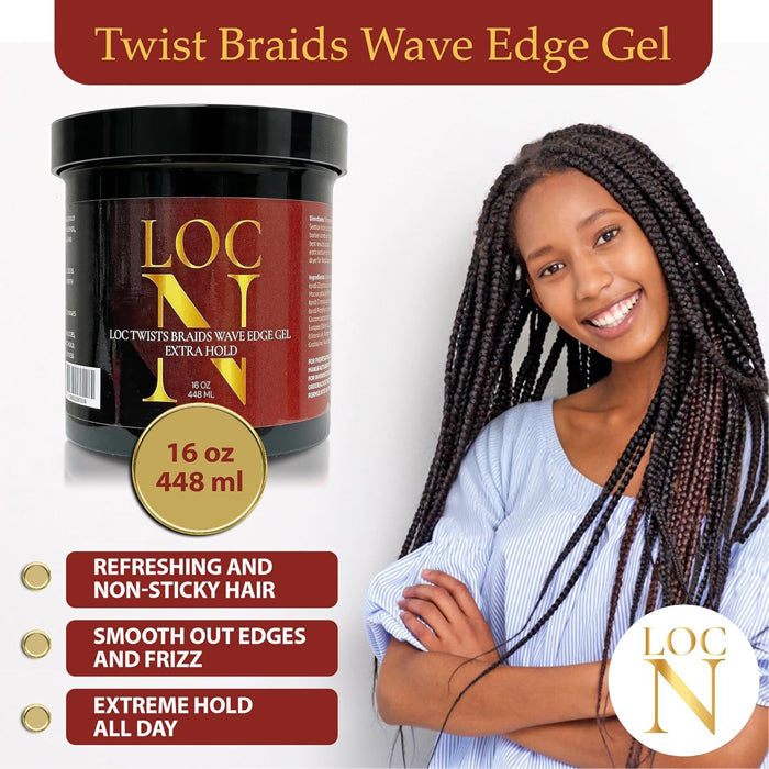 LOC N Twists Braids Wave Edge Gel 16oz - EXTRA HOLD