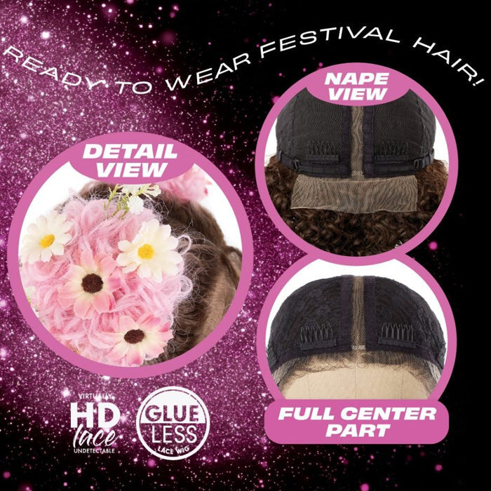 Sensationnel Shear Muse Festi-Gal Glueless HD Lace Front Wig - BUBBLE GAL