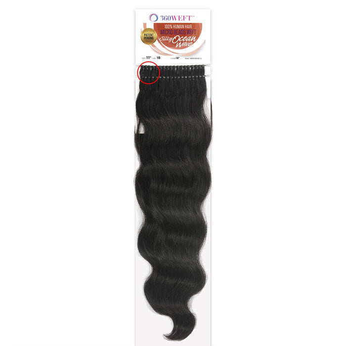 New Born Free 360 Weft 100% Human Hair Micro Beads Weft Weave - SILKY OCEAN WAVE 18"