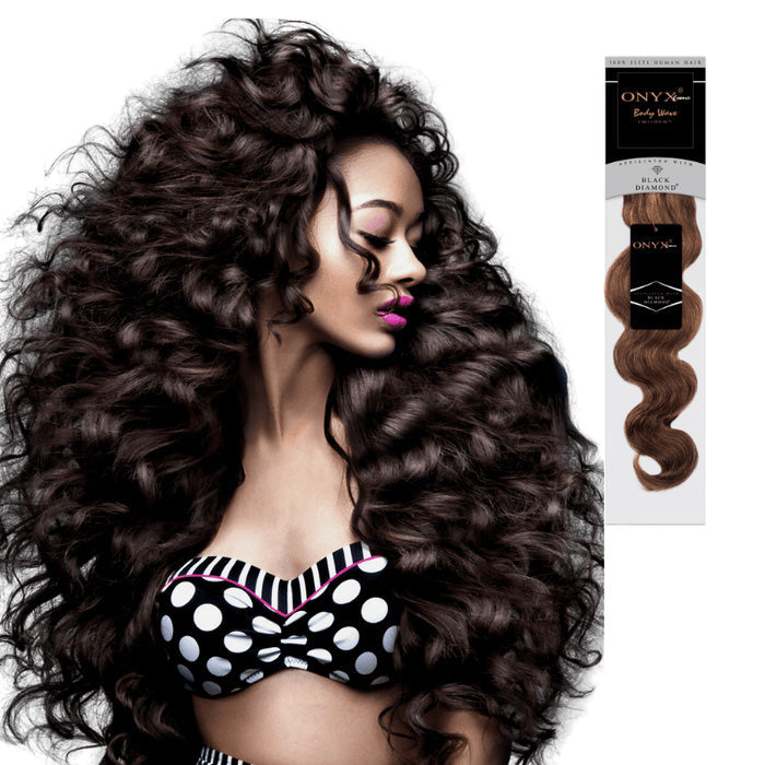Onyx 100% Human Hair Weave - BODY WAVE 10/18"(Machine-Tied)