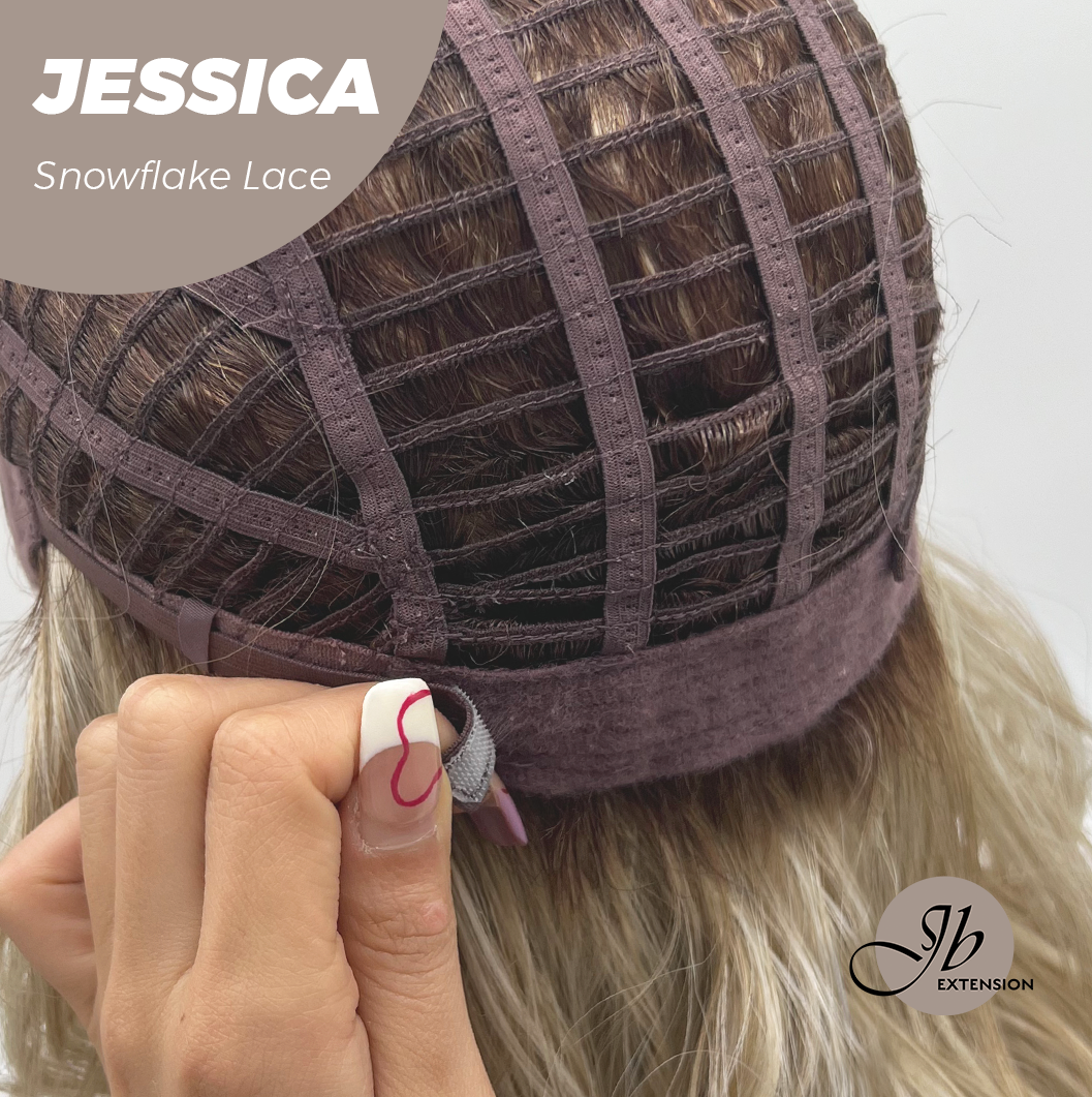 [PRE-ORDER] JBEXTENSION 16 Inches Mix Blonde Curly Pre-Cut Side Part Snowflake Lace Frontlace Glueless Wig JESSICA【BENDY EAR TABS】