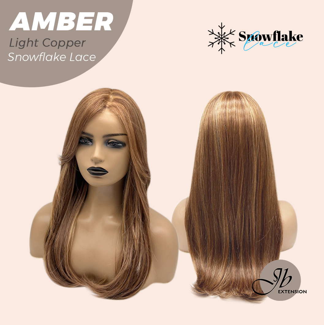 [PRE-ORDER] JBEXTENSION 21 Inches Straight Light Copper Pre-Cut T Part Snowflake Lace Frontlace Glueless Wig AMBER LIGHT COPPER【BENDY EAR TABS】