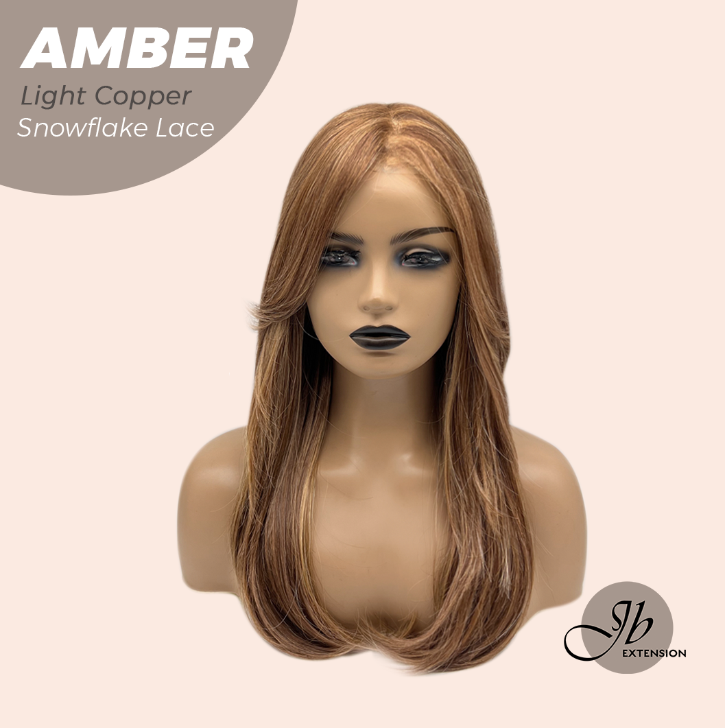 [PRE-ORDER] JBEXTENSION 21 Inches Straight Light Copper Pre-Cut T Part Snowflake Lace Frontlace Glueless Wig AMBER LIGHT COPPER【BENDY EAR TABS】