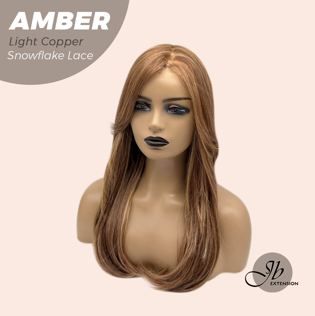 [PRE-ORDER] JBEXTENSION 21 Inches Straight Light Copper Pre-Cut T Part Snowflake Lace Frontlace Glueless Wig AMBER LIGHT COPPER【BENDY EAR TABS】