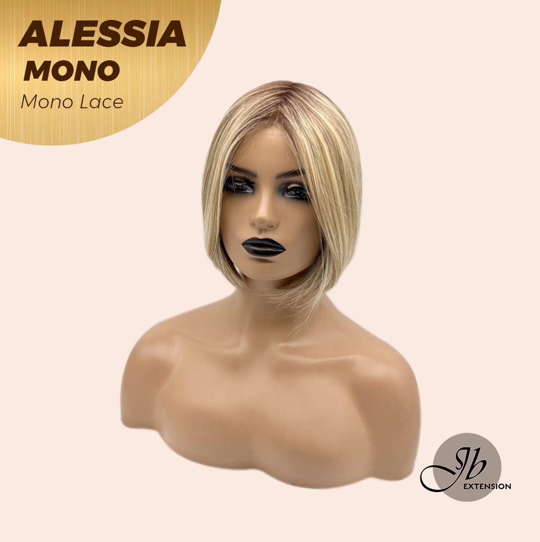 [PRE-ORDER] JBEXTENSION ALESSIA MONO Monofilament Handmade Wig 6X5 Full Monofilament Hand Tied Top Wig 10 Inches Bob Cut Mix Blonde Mono Lace Wig Glueless Wig ALESSIA MONO【BENDY EAR TABS】