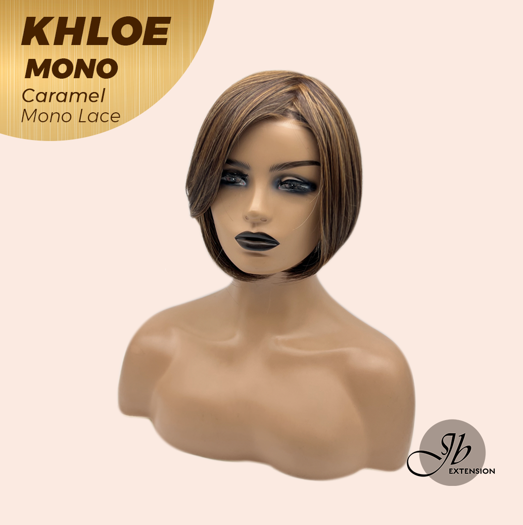 [PRE-ORDER] JBEXTENSION KHLOE MONO CARAMEL Monofilament Handmade Wig 6X5 Full Monofilament Hand Tied Top Wig 12 Inches Bob Cut Caramel Mono Lace Handmade Futura Fiber Wig With Anti-slip Silicone Strips Glueless Wig KHLOE MONO CARAMEL【BENDY EAR TABS】