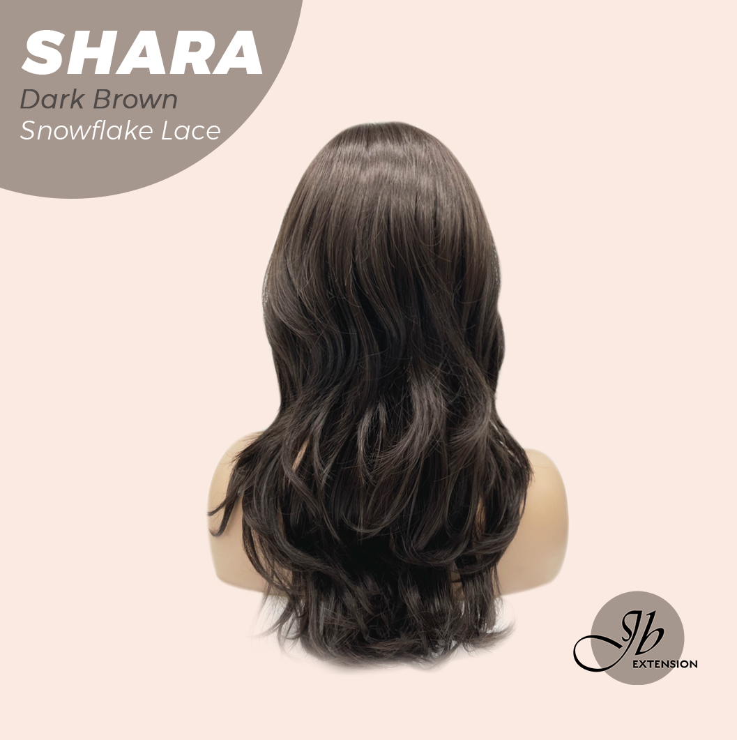 [PRE-ORDER] JBEXTENSION 17 Inches Curly Dark Brown Pre-Cut T Part Snowflake Lace Frontlace Glueless Wig SHARA DARK BROWN【BENDY EAR TABS】