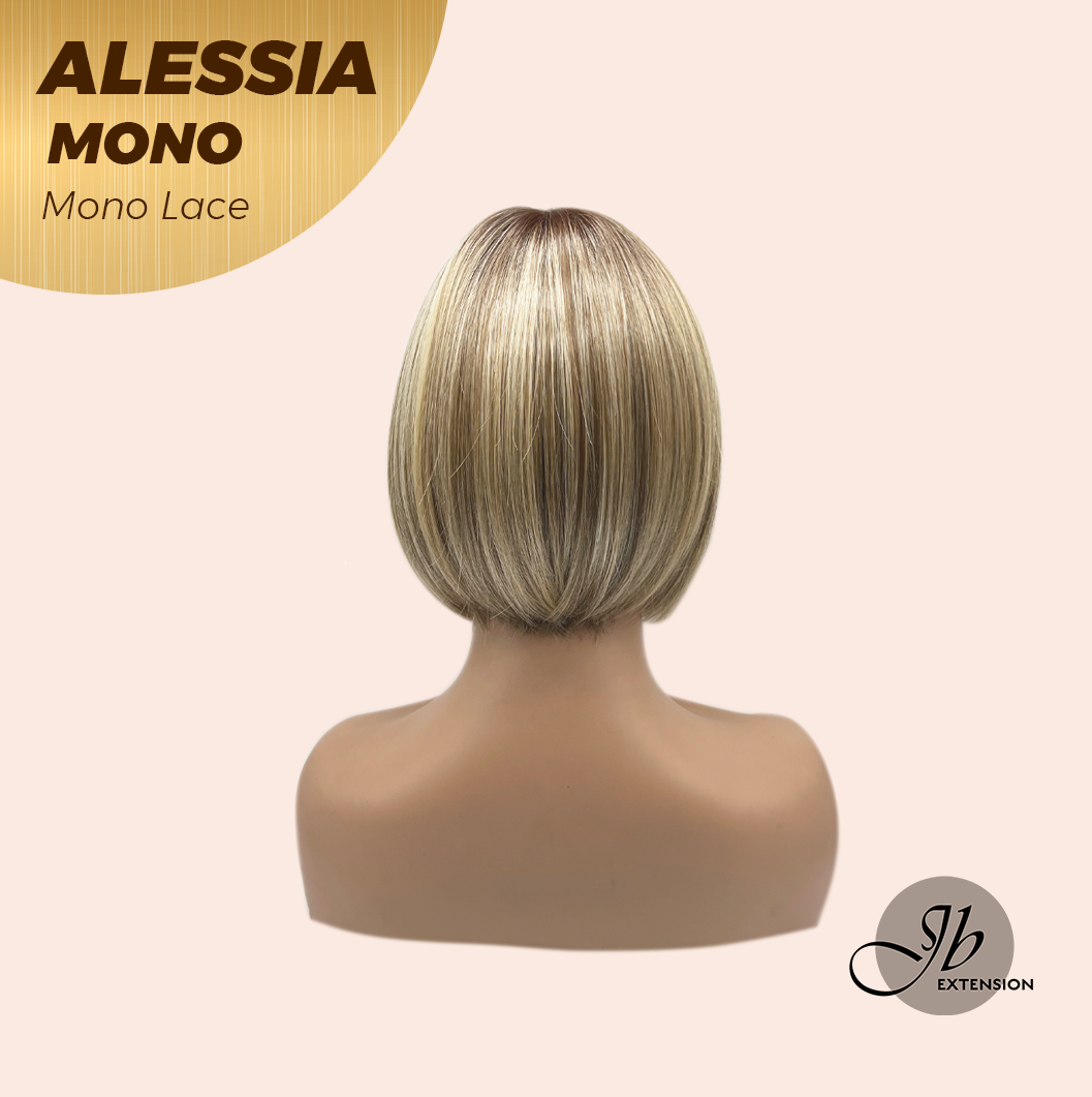 [PRE-ORDER] JBEXTENSION ALESSIA MONO Monofilament Handmade Wig 6X5 Full Monofilament Hand Tied Top Wig 10 Inches Bob Cut Mix Blonde Mono Lace Wig Glueless Wig ALESSIA MONO【BENDY EAR TABS】
