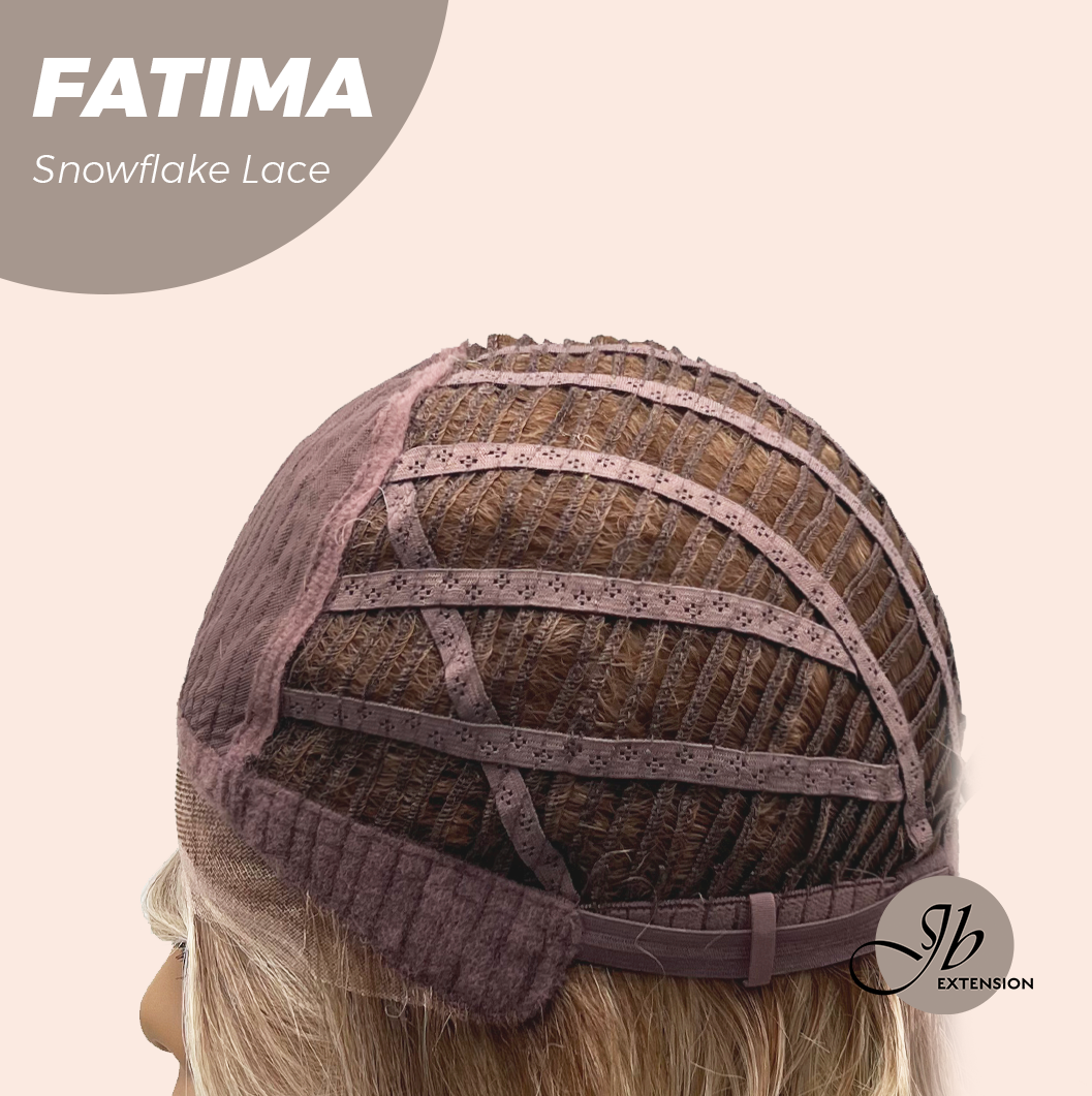 [PRE-ORDER] JBEXTENSION 12 Inches Blonde Curly Pre-Cut Side Part Snowflake Lace Frontlace Glueless Wig FATIMA SNOWFLAKE【BENDY EAR TABS】- M/L