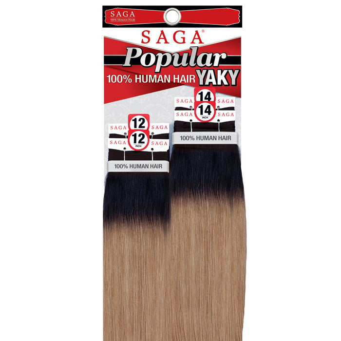Saga 100% Human Hair Weave - POPULAR YAKY 4 PCS (10-20")