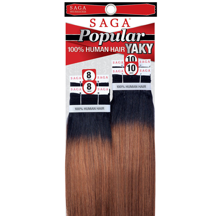 Saga 100% Human Hair Weave - POPULAR YAKY 4 PCS (10-20")