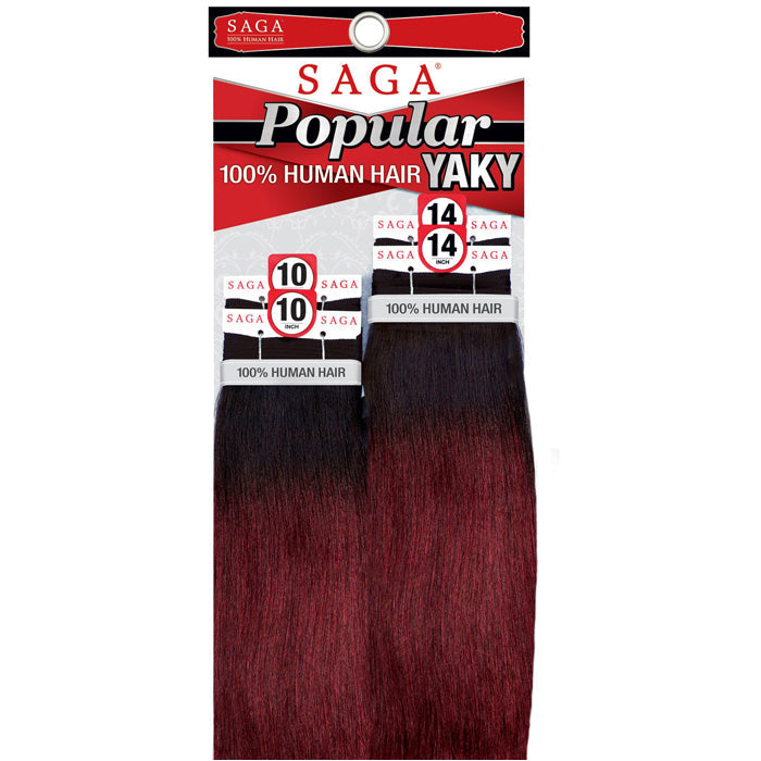 Saga 100% Human Hair Weave - POPULAR YAKY 4 PCS (10-20")