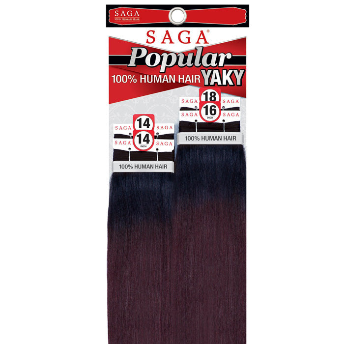 Saga 100% Human Hair Weave - POPULAR YAKY 4 PCS (10-20")
