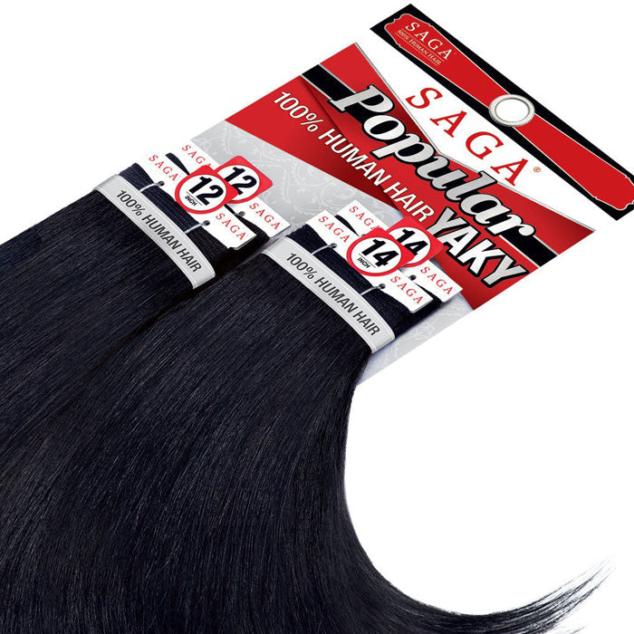 Saga 100% Human Hair Weave - POPULAR YAKY 4 PCS (10-20")