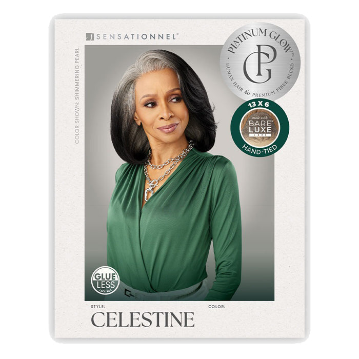 Bare Lace Platinum Glow Glueless Human Hair Blend 13x6 Hand-Made Lace Front Wig - CELESTINE - By Sensationnel