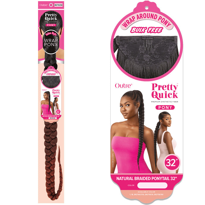 OUTRE PRETTY QUICK WRAP PONY - NATURAL BRAIDED PONYTAIL 32"/42"