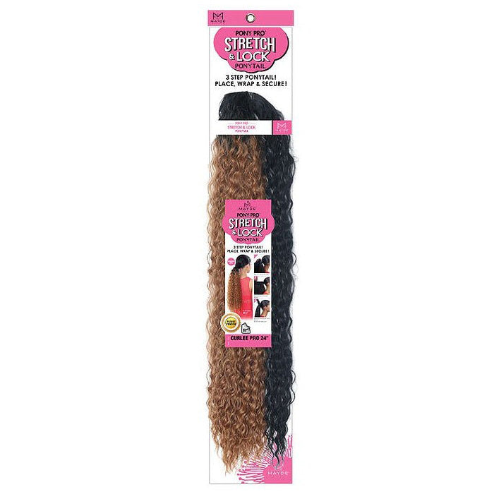 Mayde Pony Pro Stretch & Lock Ponytail - CURLEE PRO 24"