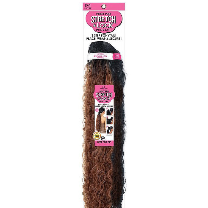 Mayde Pony Pro Stretch & Lock Ponytail - DIVA PRO 24"