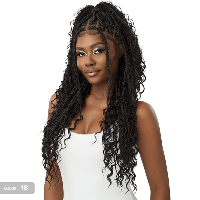 Outre Whole Lace Wig Glueless Pre-Braided Knotless HD Lace Wig - BOHO BOX BRAIDS 28"
