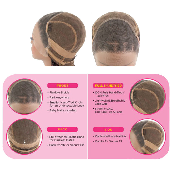 Outre Whole Lace Wig Glueless Pre-Braided Knotless HD Lace Wig - BOHO BOX BRAIDS 28"