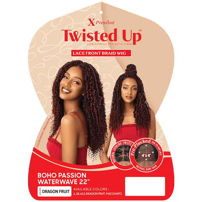 Outre X-Pression Twisted Up Glueless 4x4 Lace Front Braid Wig - BOHO PASSION WATERWAVE 22"