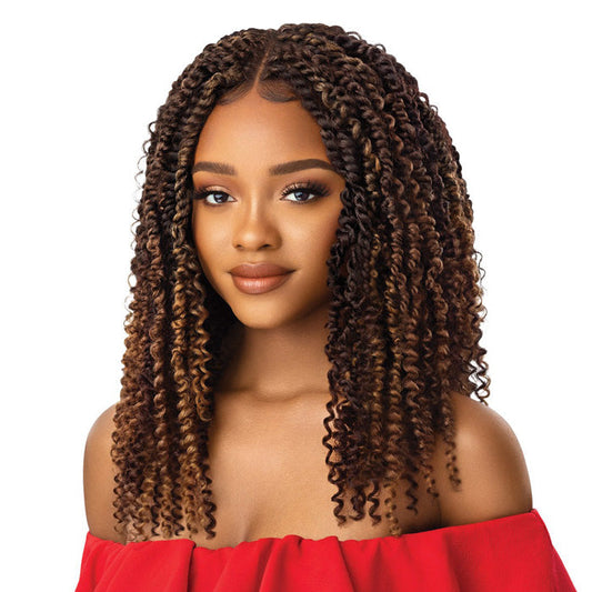 Outre X-Pression Twisted Up Glueless 4x4 HD Lace Front Wig - KINKY BOHO PASSION WATERWAVE 18"