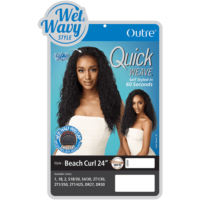 Outre Quick Weave Wet & Wavy Style Half Wig BEACH CURL 24"