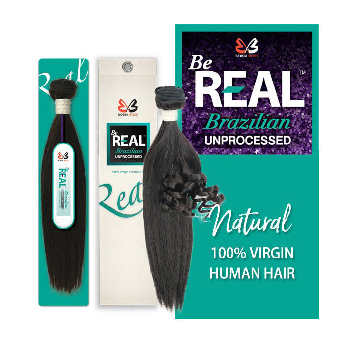 Bobbi Boss Be Real Brazilian Unprocessed 100% Virgin Human Hair - NATURAL STRAIGHT 10"-22"