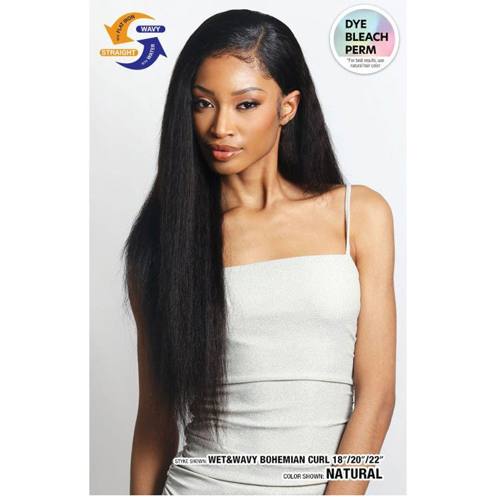 Shake N Go Glossy 100% Virgin Remy Hair HD 2x6 Hand-Tied Lace Closure - BOHEMIAN CURL 12 - Wet & Wavy