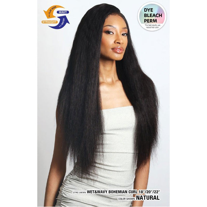 Shake N Go Glossy 100% Virgin Remy Hair HD 2x6 Hand-Tied Lace Closure - BOHEMIAN CURL 12 - Wet & Wavy