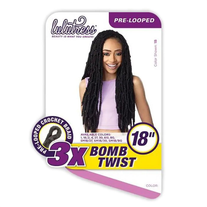 Sensationnel Lulutress Pre-Looped Crochet Braid - 3X BOMB TWIST 18"
