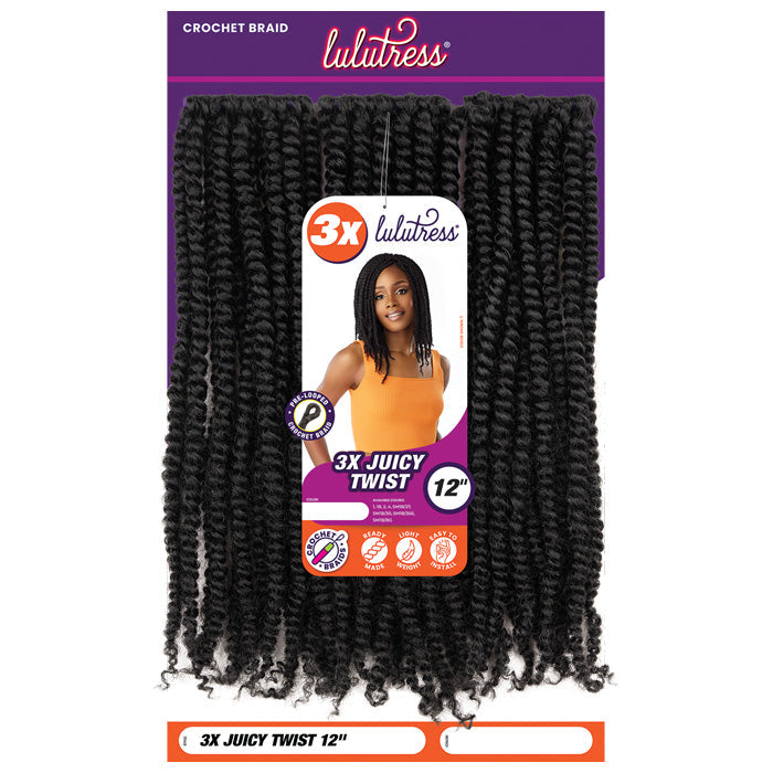 Sensationnel Lulutress Pre-Looped Crochet Braid - 3X JUICY TWIST 12